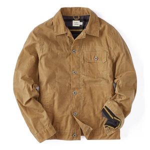 NWT! FLINT AND TINDER
Flannel-lined Waxed Trucker Jacket
 in Field Tan sz Large